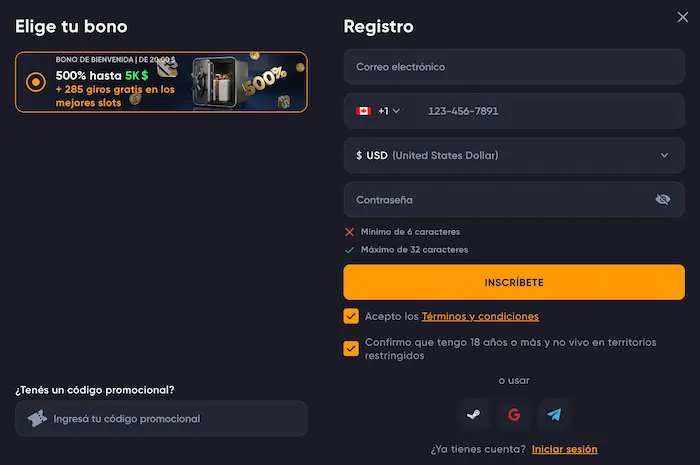 Spinarium Casino reg